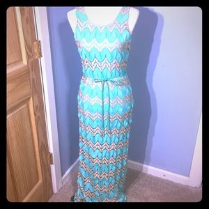 Laced Maxi Dress Tacera Mint/Camel